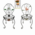 2 Asst Garden Decoration Metal Chair Flowerpot Stand Craft